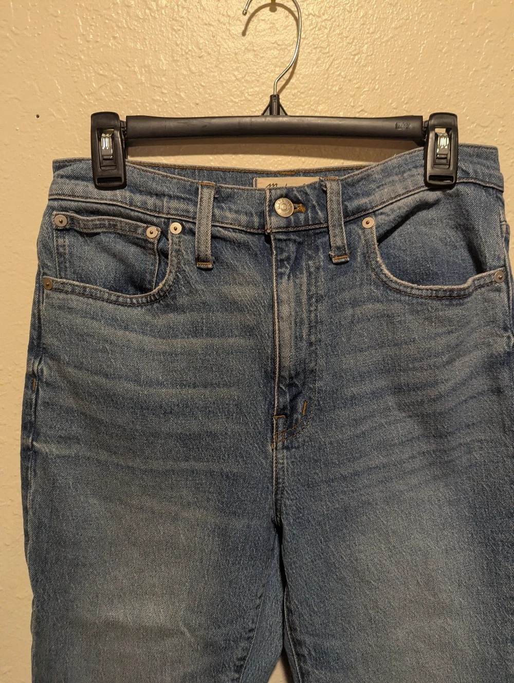 Madewell The High Rise Slim Boyjean Jeans Size 27 Classic Medium Wash Denim - Picture 3 of 7